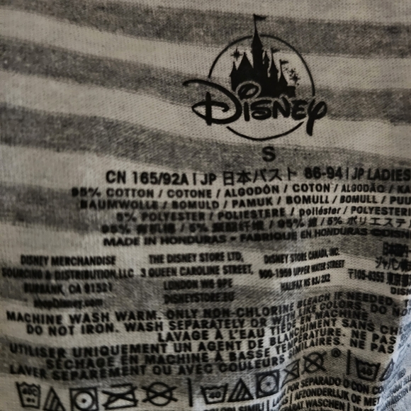 Disney Mickey & Minnie Gray Striped Kids Tee - Picture 4 of 5